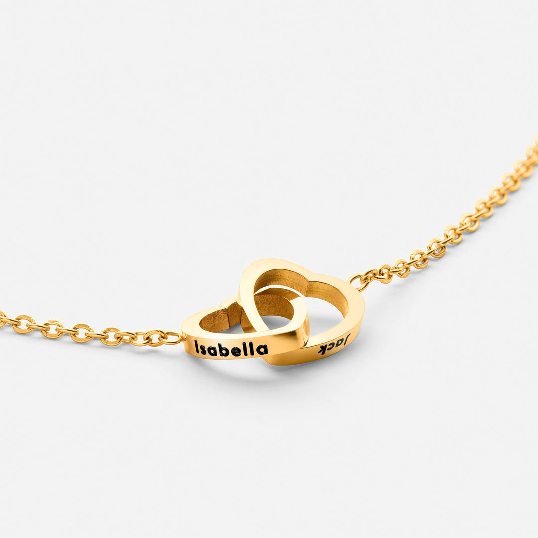 Personalised Double Hearts Necklace